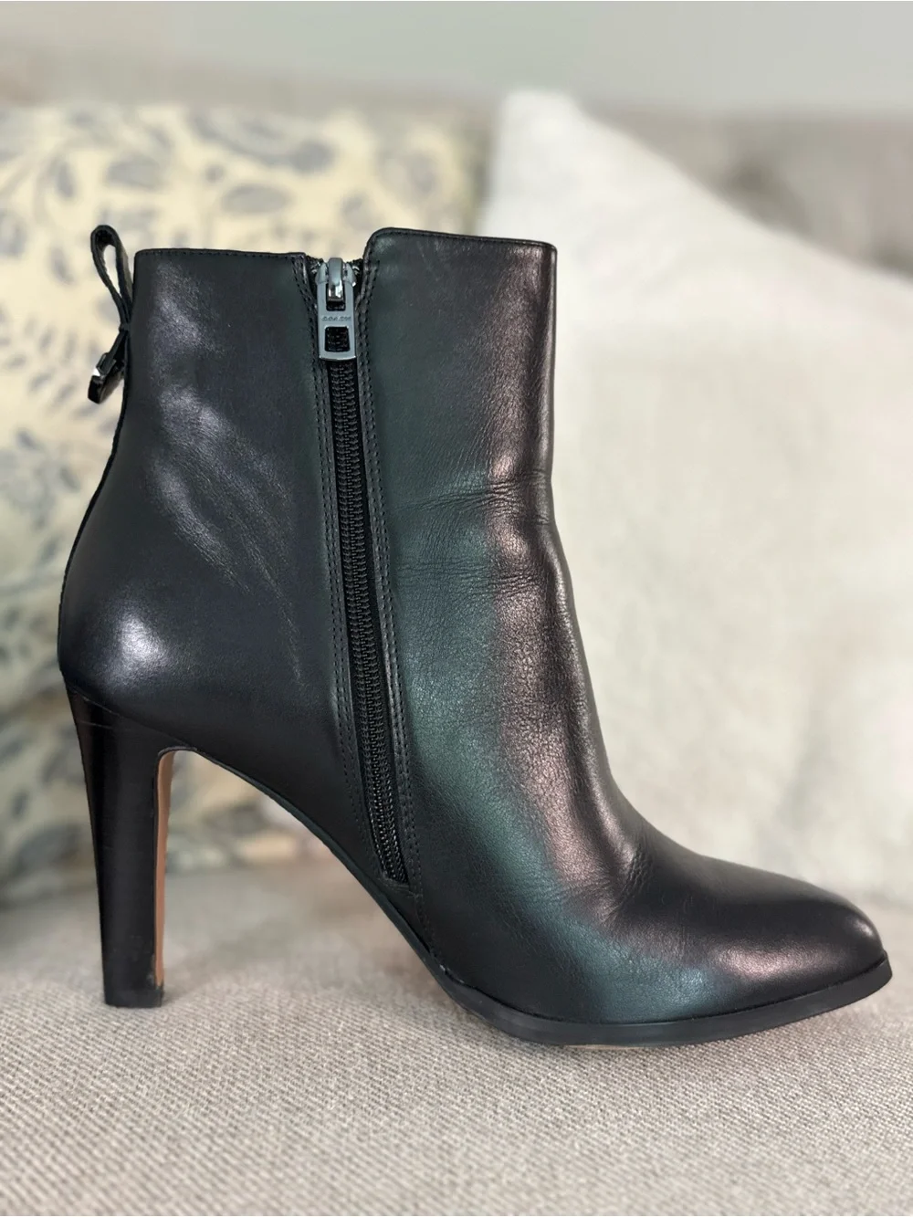 COACH Jemma Leather Ankle Boot Black - Size 9